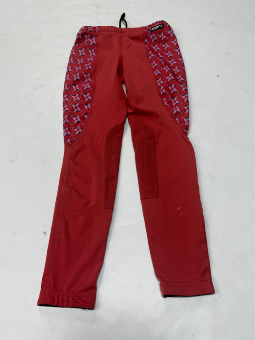 CNT 3218Y Kerrits Knee Patch Tights Coral/Purple Horses Large