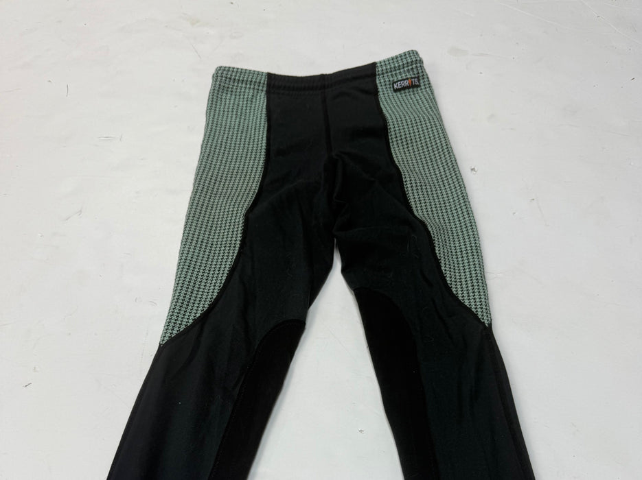 CNT 3218X Kerrits Knee Patch Tights Teal/Black Large