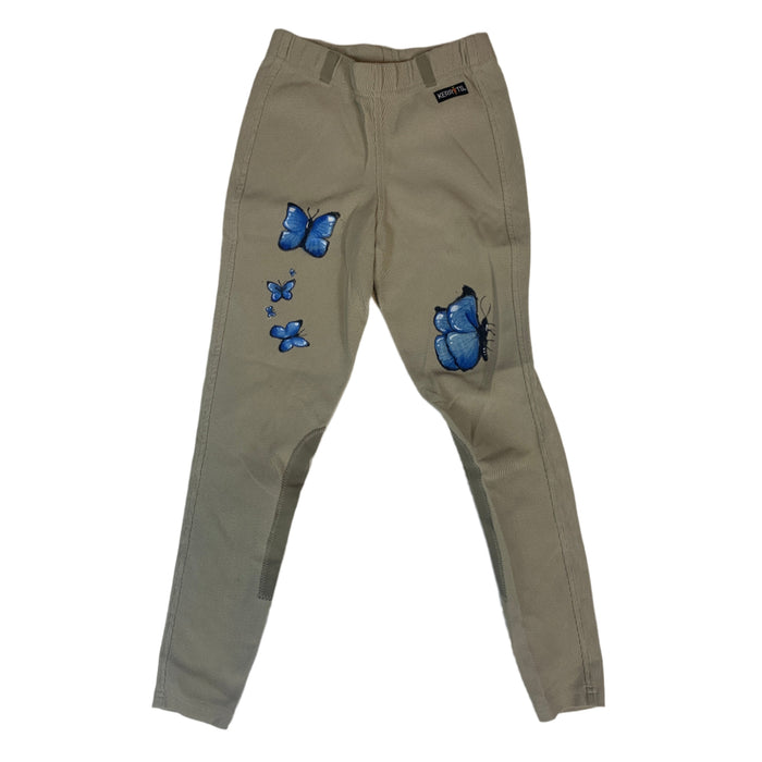CNT 2864I Kids Kerrits Knee Patch Breeches Butterfly Pattern Large