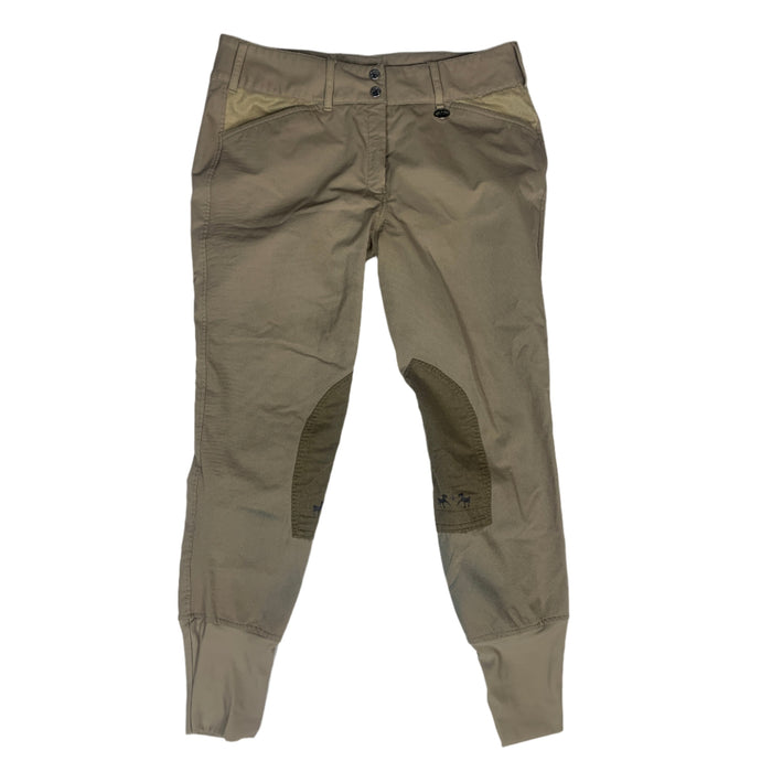 CNT 2874B Equine Couture Knee Patch Breeches Tan 32