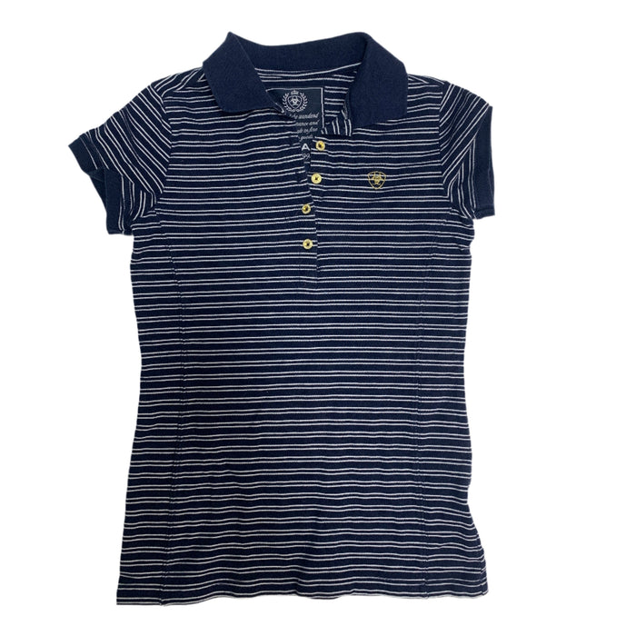 CNT 2879J Ariat Short Sleeve Shirt Navy and White Strips XS