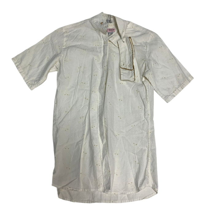 CNT 2879M R.J. Classic Button Up Short Sleeve Shirt White/Gold Small