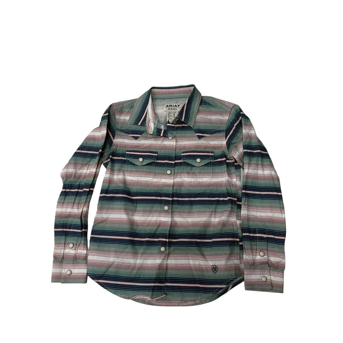 CNT 3121S Ariat Button Up Long Sleeve Shirt Striped Youth Small