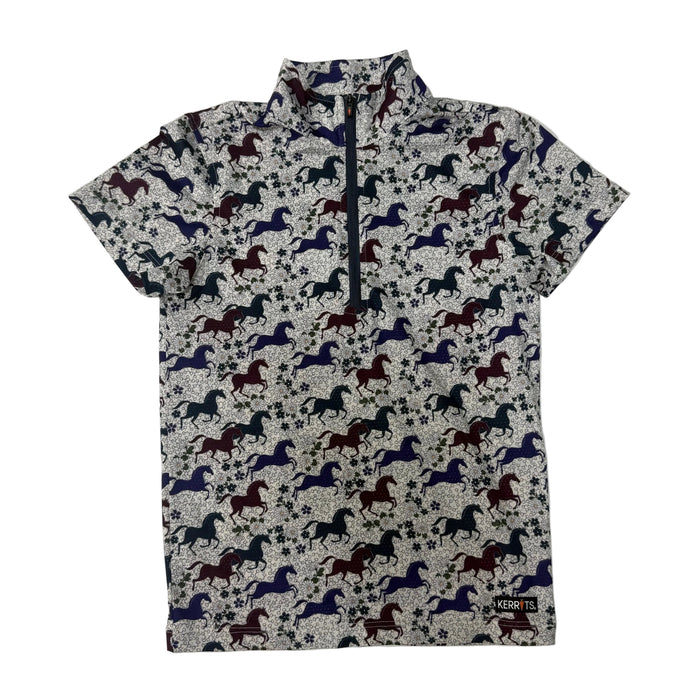 CNT 3121N Kerrits Kids Short Sleeve Shirt Horse Pattern Small