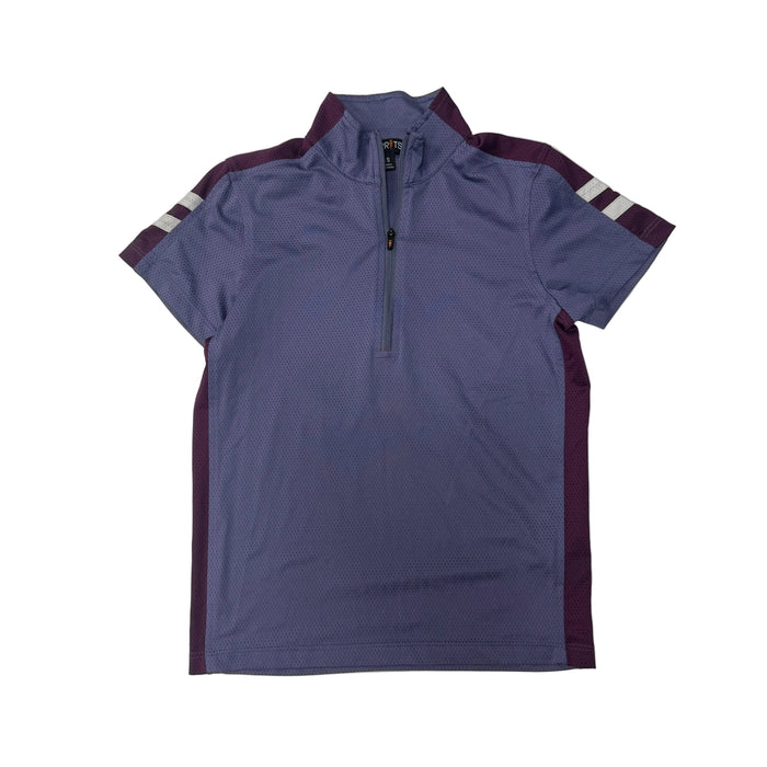 CNT 3121L Kerrits Kids Short Sleeve Shirt Purple and White Small