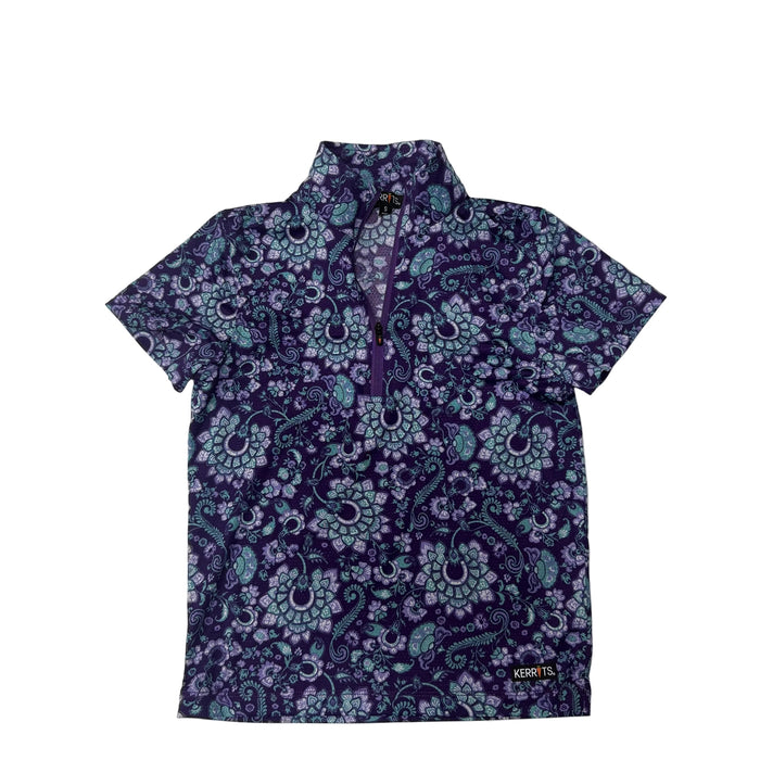 CNT 3121K Kerrits Kids Short Sleeve Shirt Purple and Teal Small