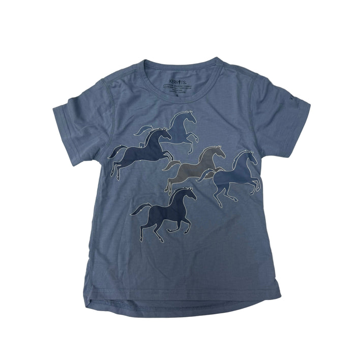 CNT 3121J Kerrits Kids Short Sleeve Shirt Blue Horse Small
