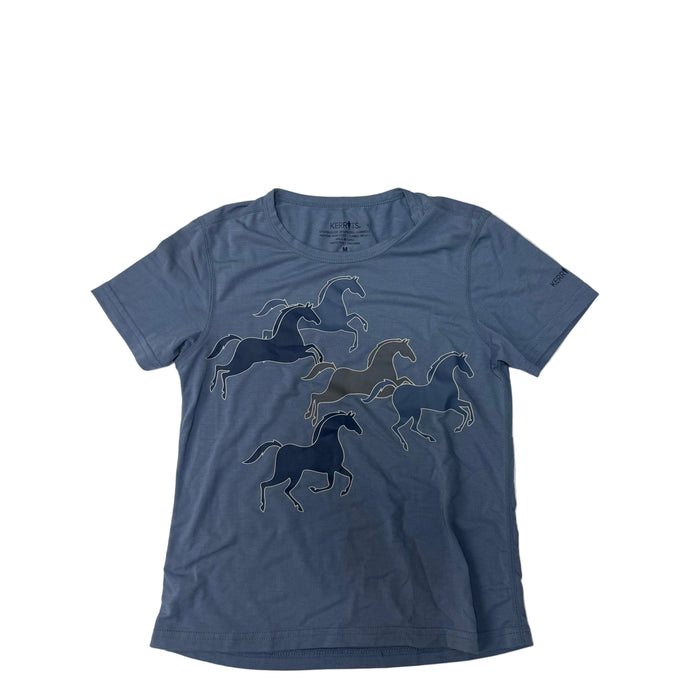 CNT 3121I Kerrits Kids Short Sleeve Shirt Blue Horse Medium