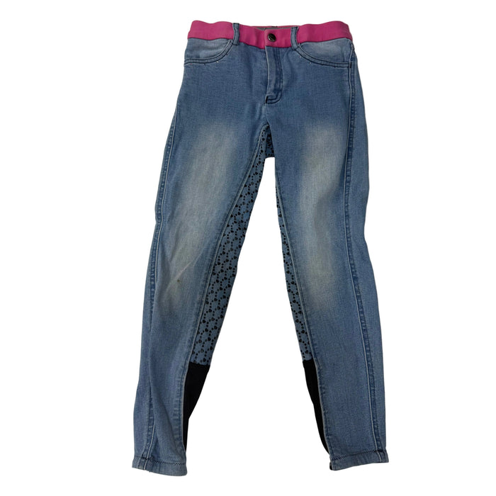 CNT 3121FF Horze Poppy Kids Denim Silicone Full Seat Breeches Small (New)