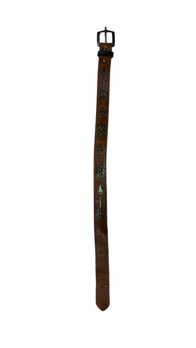 CNT 3121SS Leather Kids Belt Brown/Teal approx. XS