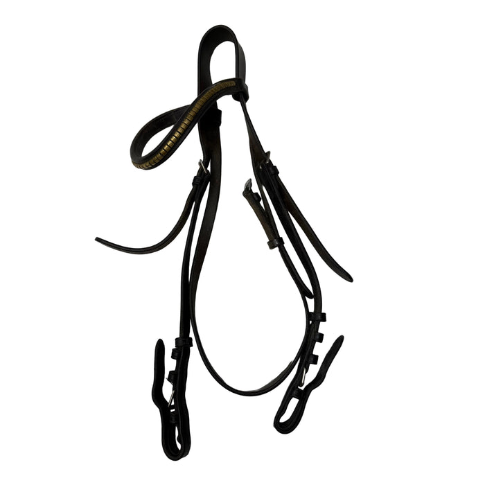 CNT 2913B Crown Piece with Gold Browband Black Full
