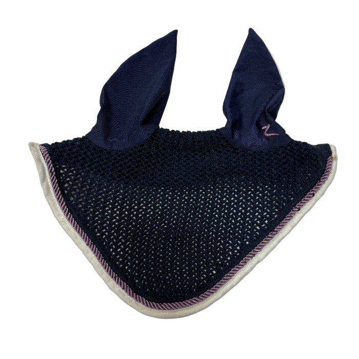 CNT 2937R Horze Ear Bonnet Navy with Purple Trim