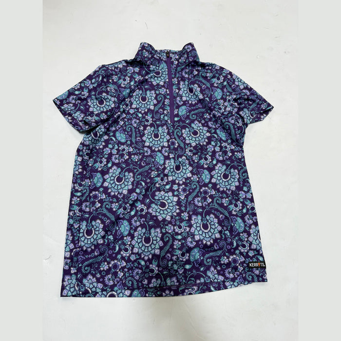 CNT 2939J Kerrits Short Sleeve Shirt Purple and Teal Kids XL