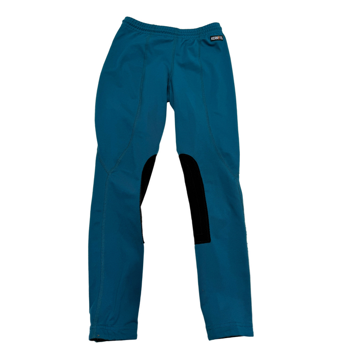CNT 2939H Kerrits Knee Patch Tights Teal Kids Medium
