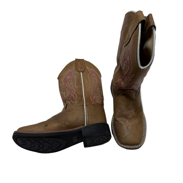 CNT 2939P Cowboy Boots Pink/Brown Kids 4