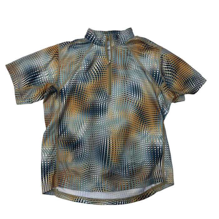 CNT 3143Q Kerrits Short Sleeve 1/4 Zip Shirt Teal/Gold Kids XL