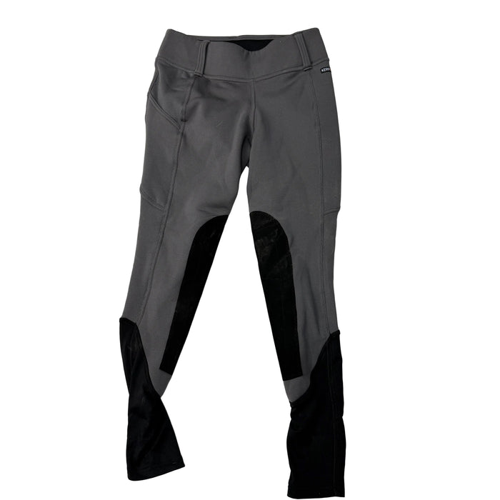 CNT 3145T Kerrits Winter Weight Knee Patch Tights Grey Medium