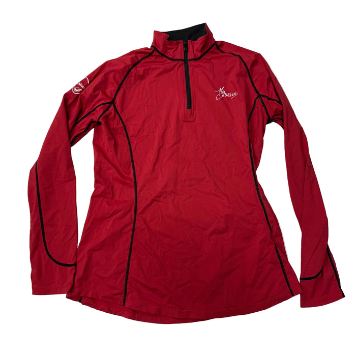 CNT 3145S LeMieux Long Sleeve 1/4 Zip Shirt Red Medium