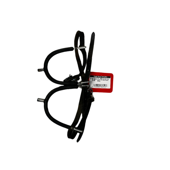 CNT 2825N Rubber Lined Spurs with Blue Crystal Straps