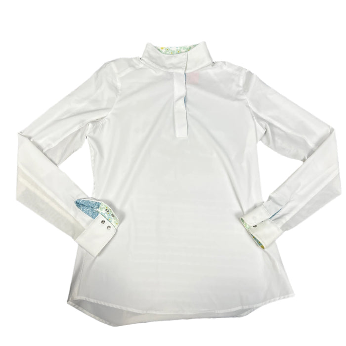 CNT 2825U R.J. Classics Long Sleeve Shirt White with Flower Collar Large