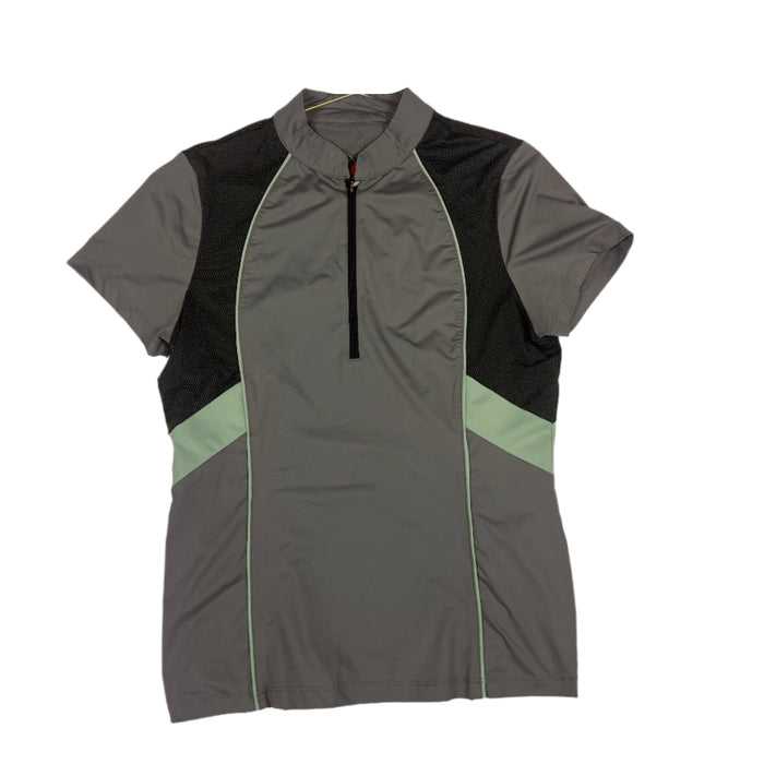 CNT 2883E Kerrits Short Sleeve Shirt Grey, Black and Teal Small
