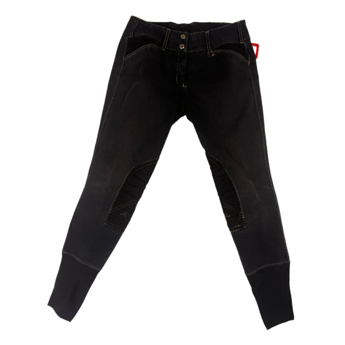 CNT 2815I Goode Rider Full Seat Breeches Black with White Piping 30R