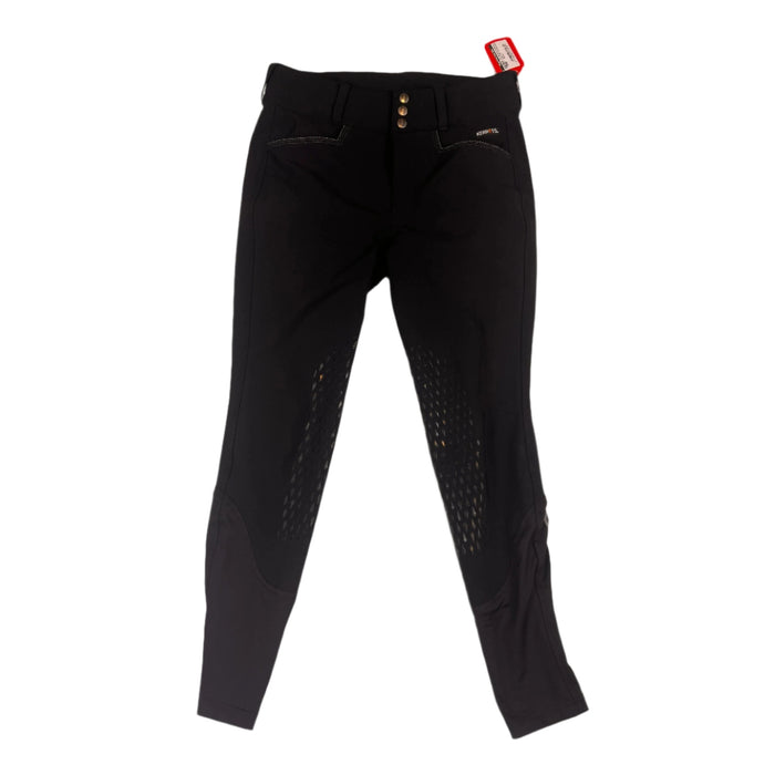 CNT 2883B Kerrits Silicone Knee Patch Breeches Black Medium