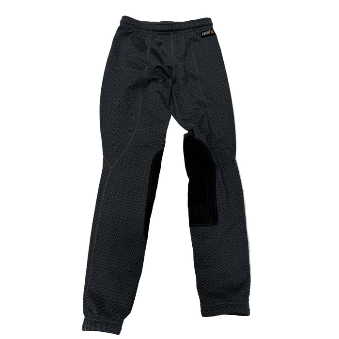 CNT 3039B Kerrits Kids Fleeced Lined Knee Patch Tights Blue/Black Medium