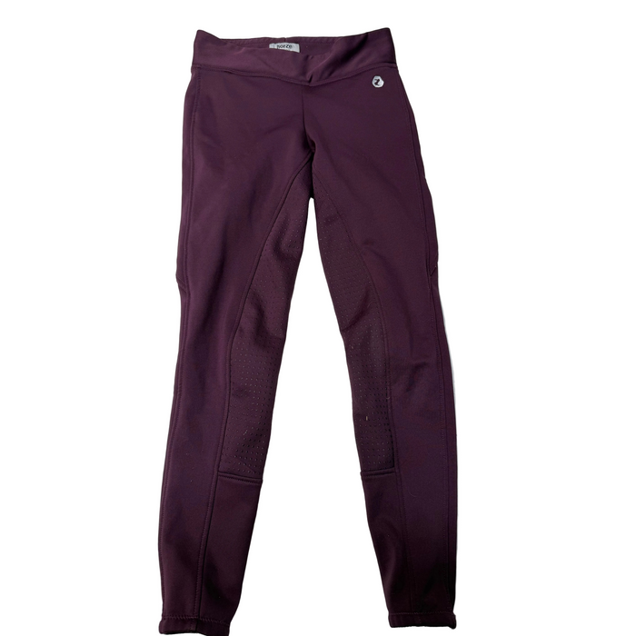CNT 3001B Horze Silicone Full Seat Breeches Fleeced Lined Tights Purple 24