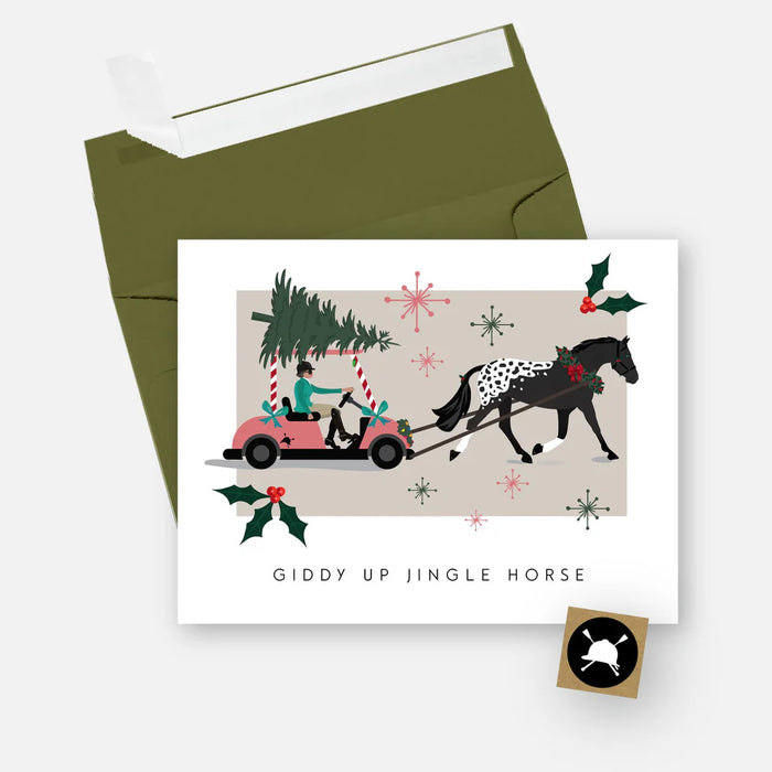 Hunt Seat Christmas Card Giddy Up Jingle Horse