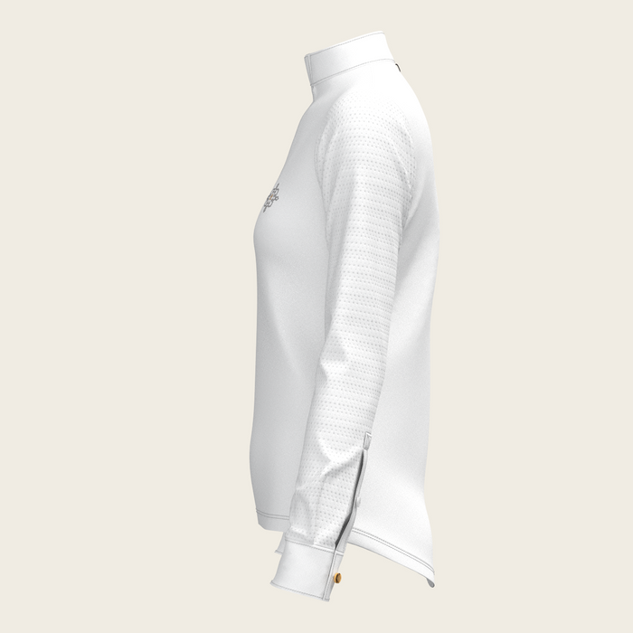 Espoir White with Forest on Navy Long Sleeve Show Shirt