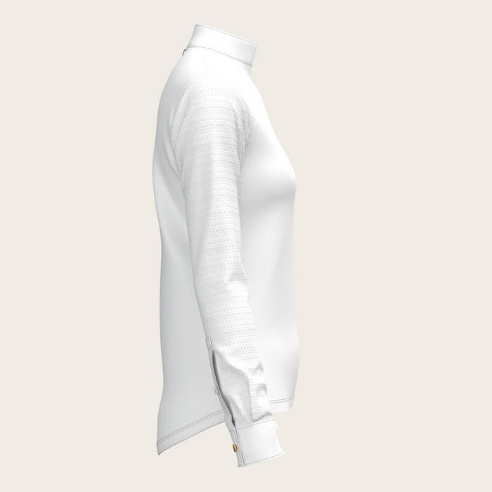 Espoir White with Forest on Navy Long Sleeve Show Shirt
