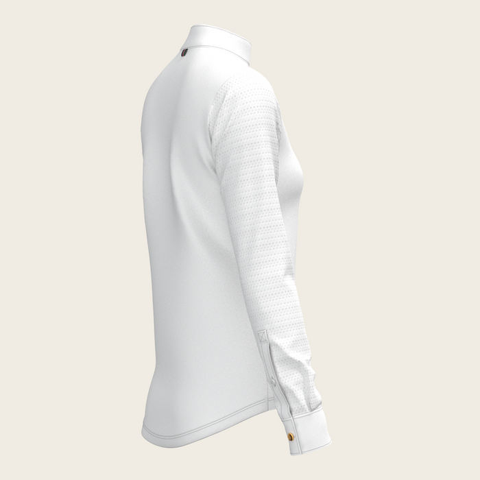 Espoir White with Forest on Navy Long Sleeve Show Shirt