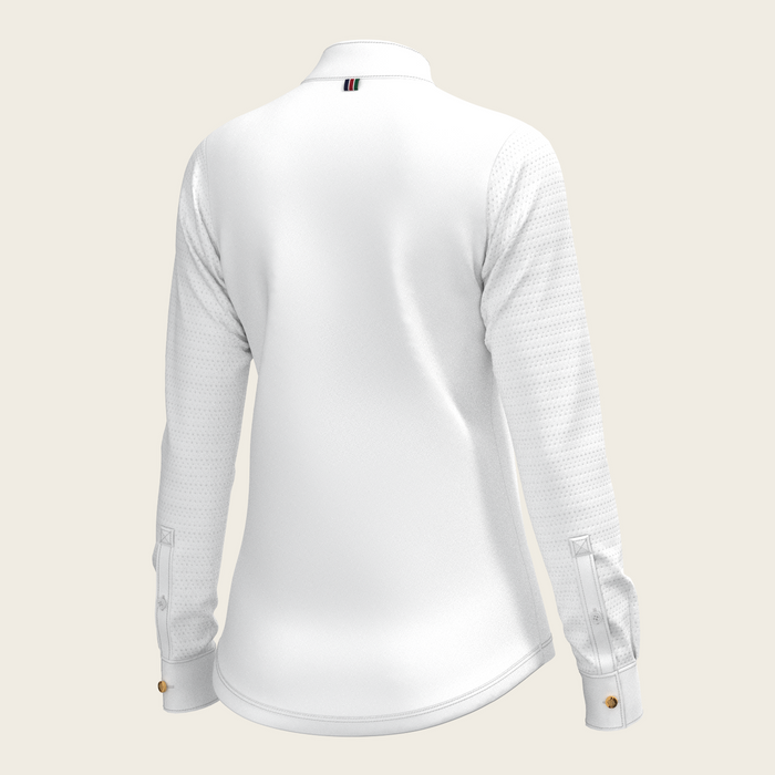 Espoir White with Forest on Navy Long Sleeve Show Shirt