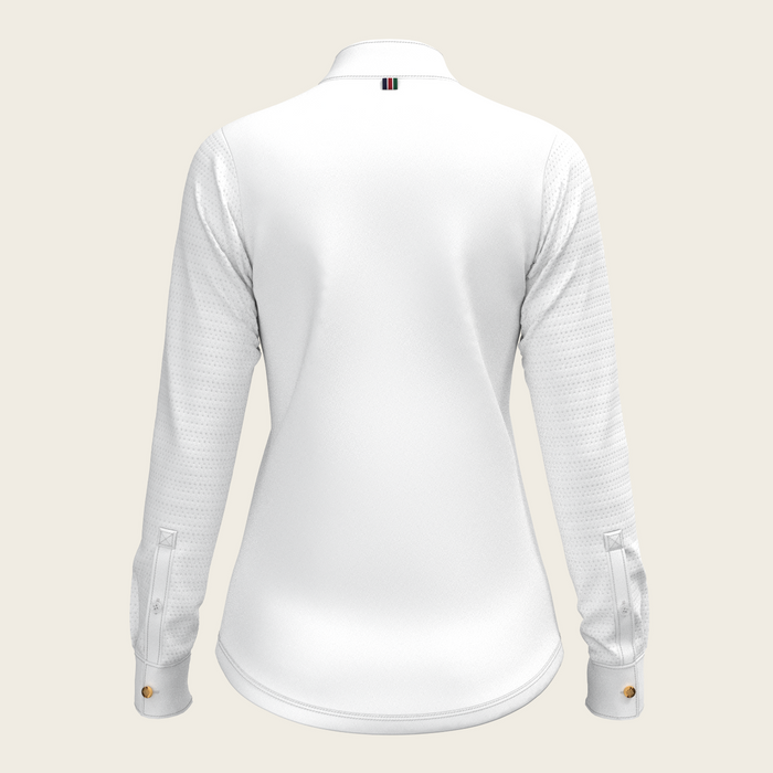 Espoir White with Forest on Navy Long Sleeve Show Shirt