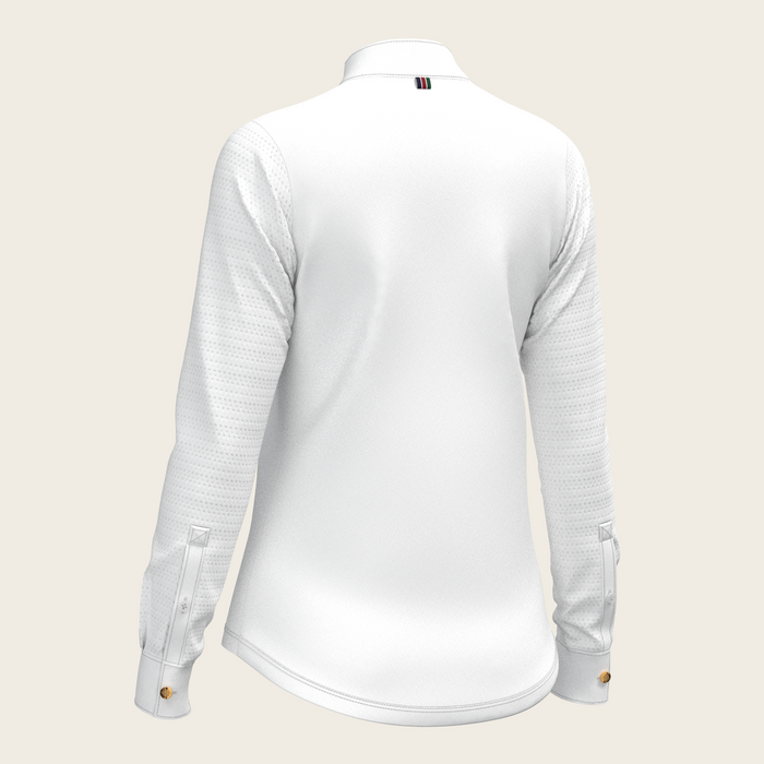 Espoir White with Forest on Navy Long Sleeve Show Shirt