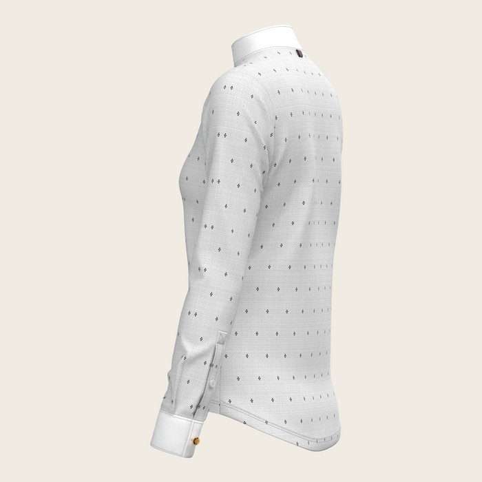 Espoir Mosaic 4 Dot Quarter Zip Long Sleeve Show Shirt