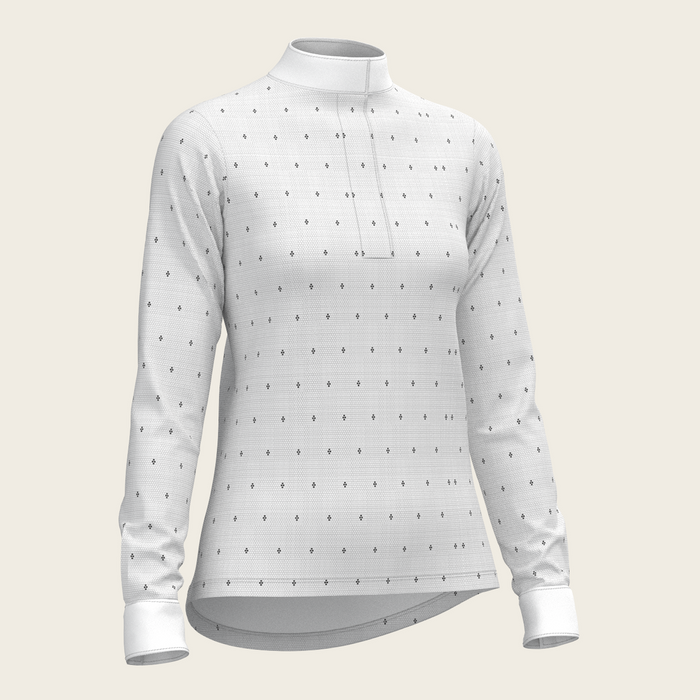 Espoir Mosaic 4 Dot Quarter Zip Long Sleeve Show Shirt