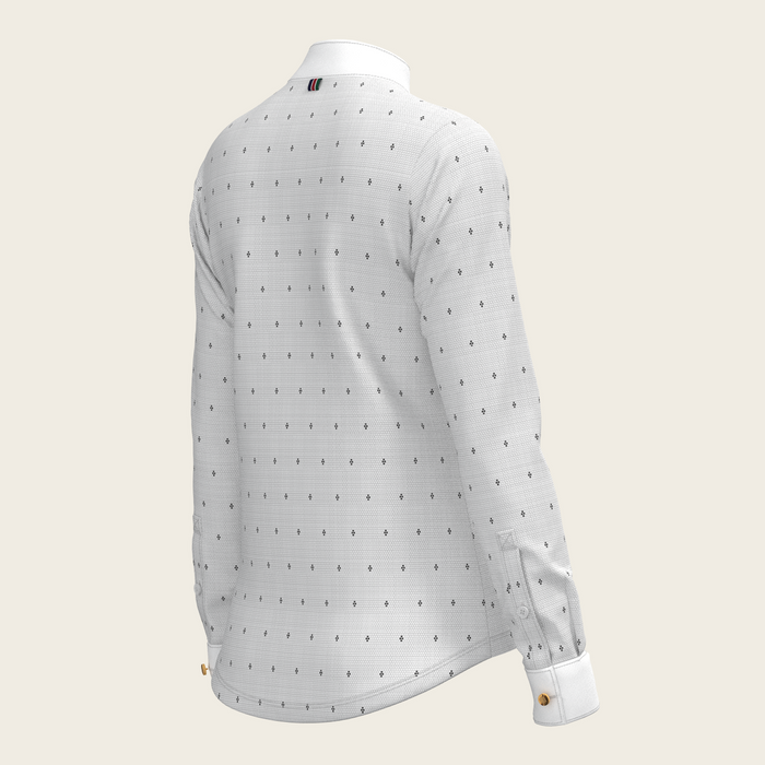 Espoir Mosaic 4 Dot Quarter Zip Long Sleeve Show Shirt
