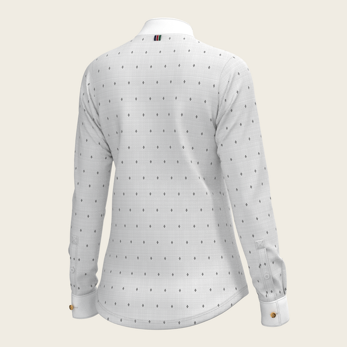 Espoir Mosaic 4 Dot Quarter Zip Long Sleeve Show Shirt