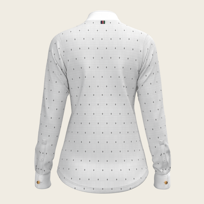 Espoir Mosaic 4 Dot Quarter Zip Long Sleeve Show Shirt