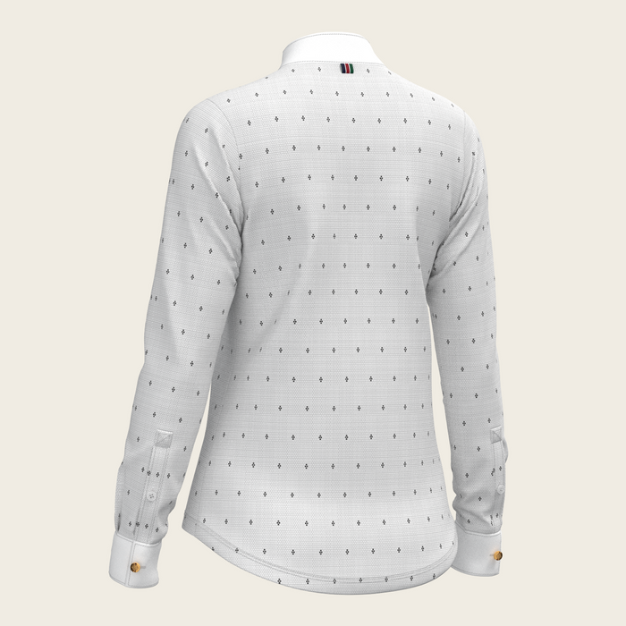 Espoir Mosaic 4 Dot Quarter Zip Long Sleeve Show Shirt
