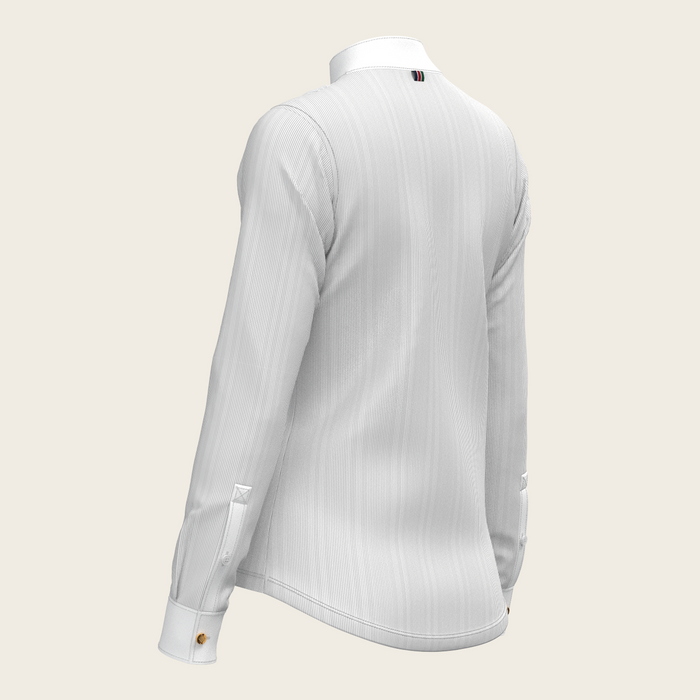 Espoir Stripes in Grey Pleated Long Sleeve Show Shirt