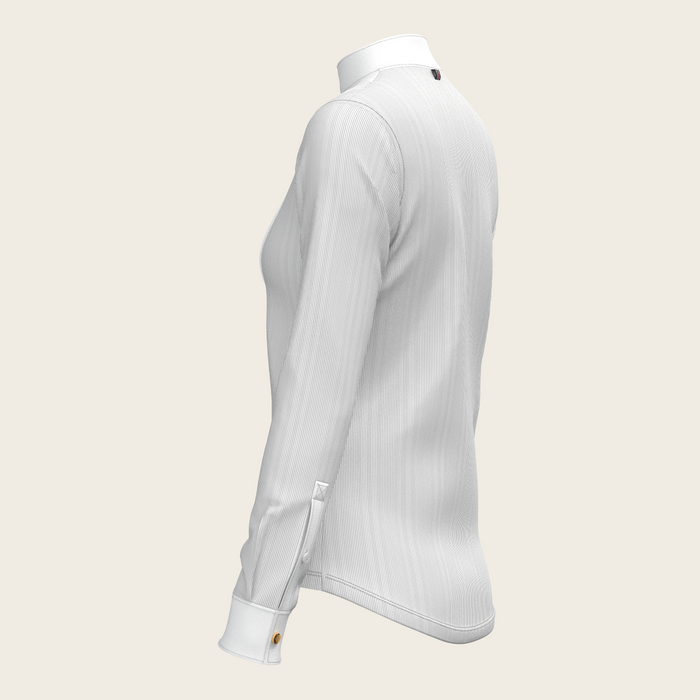 Espoir Stripes in Grey Pleated Long Sleeve Show Shirt