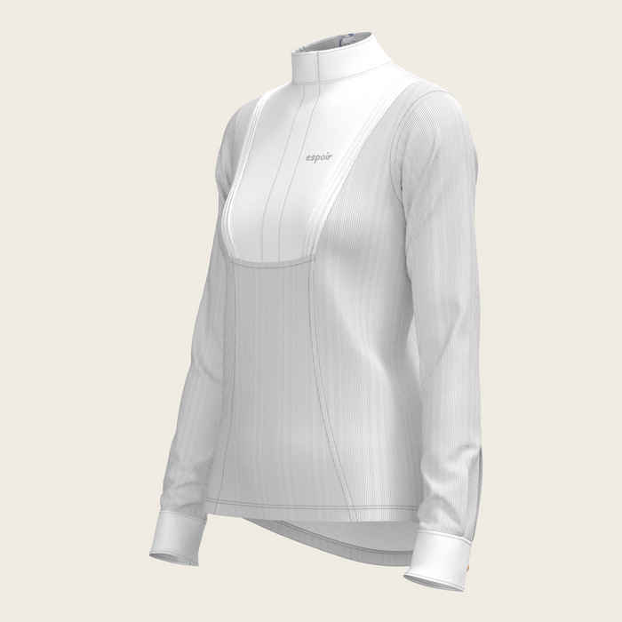 Espoir Stripes in Grey Pleated Long Sleeve Show Shirt