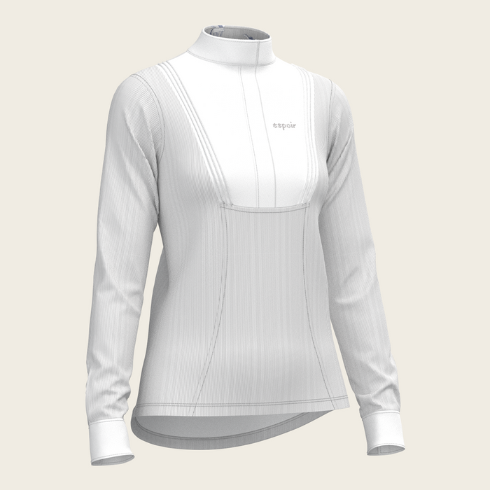Espoir Stripes in Grey Pleated Long Sleeve Show Shirt