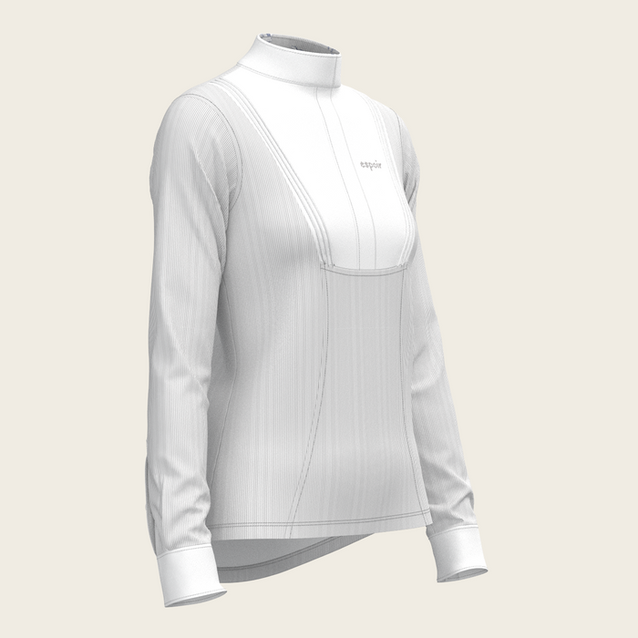 Espoir Stripes in Grey Pleated Long Sleeve Show Shirt