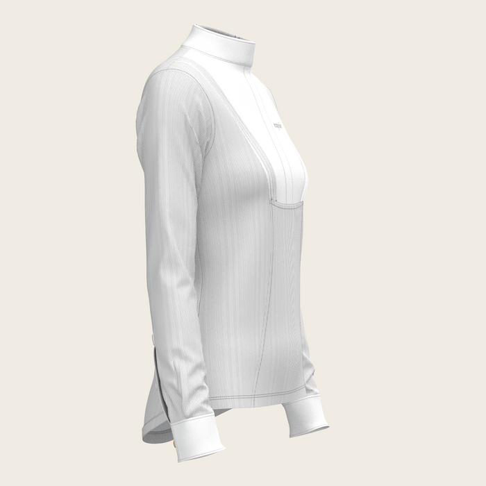 Espoir Stripes in Grey Pleated Long Sleeve Show Shirt