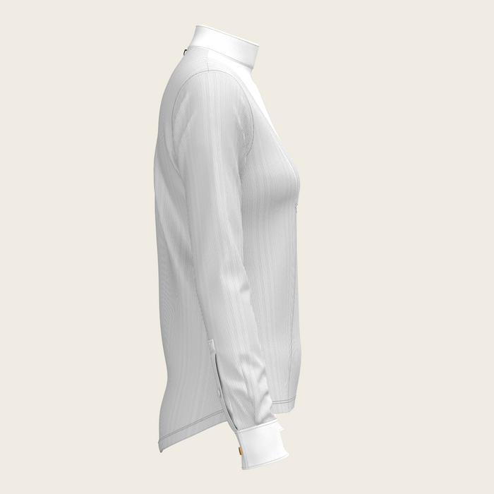 Espoir Stripes in Grey Pleated Long Sleeve Show Shirt