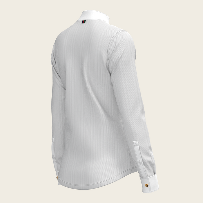 Espoir Stripes in Grey Pleated Long Sleeve Show Shirt
